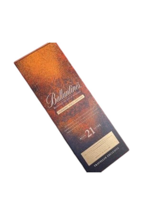 What are the packaging and presentation features of Ballantine's 21 Years Old Warming Spices Edition?
