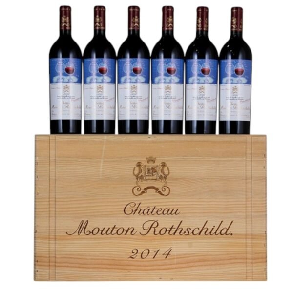 การผลิตและกระบวนการบ่มของ Chateau Mouton Rothschild ในปี 2014 มีลักษณะเฉพาะอย่างไร?